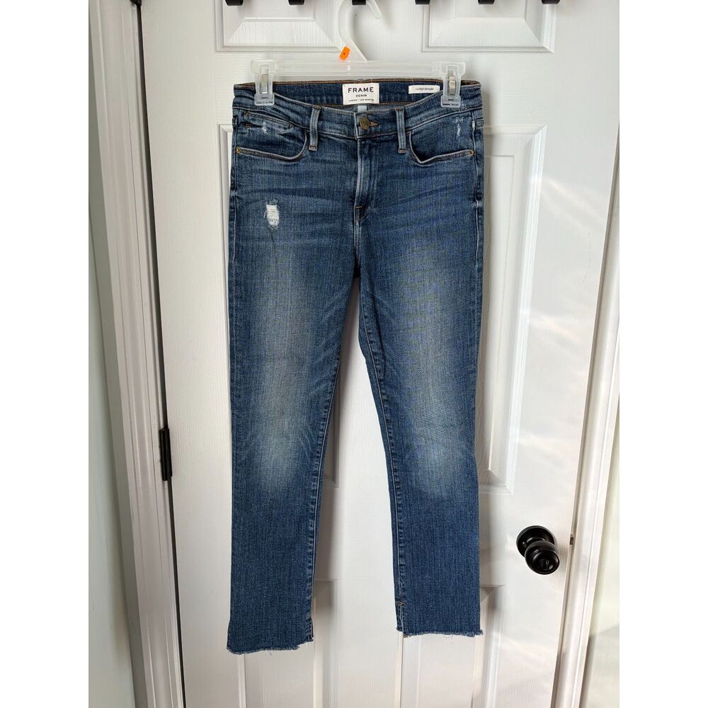 Frame Le High Straight Denim Jeans Size 26 Designer Timeless Polished
